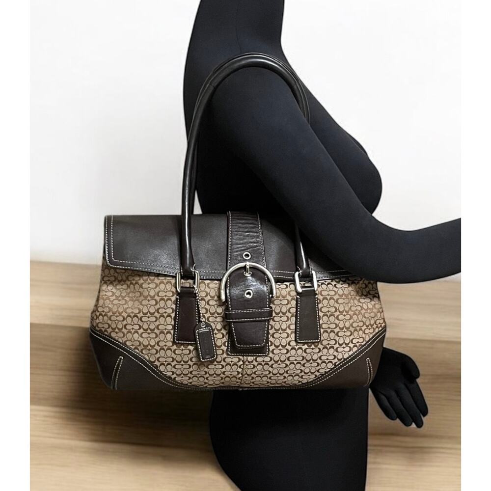 Vintage Coach 6388 Soho Mini Signature Flap Satchel & 6515 Checkbook Wallet - Picture 11 of 15